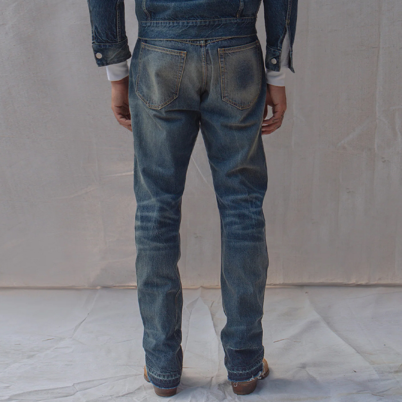 Classic 14oz Cotton Selvedge Denim Straight Leg Pants
