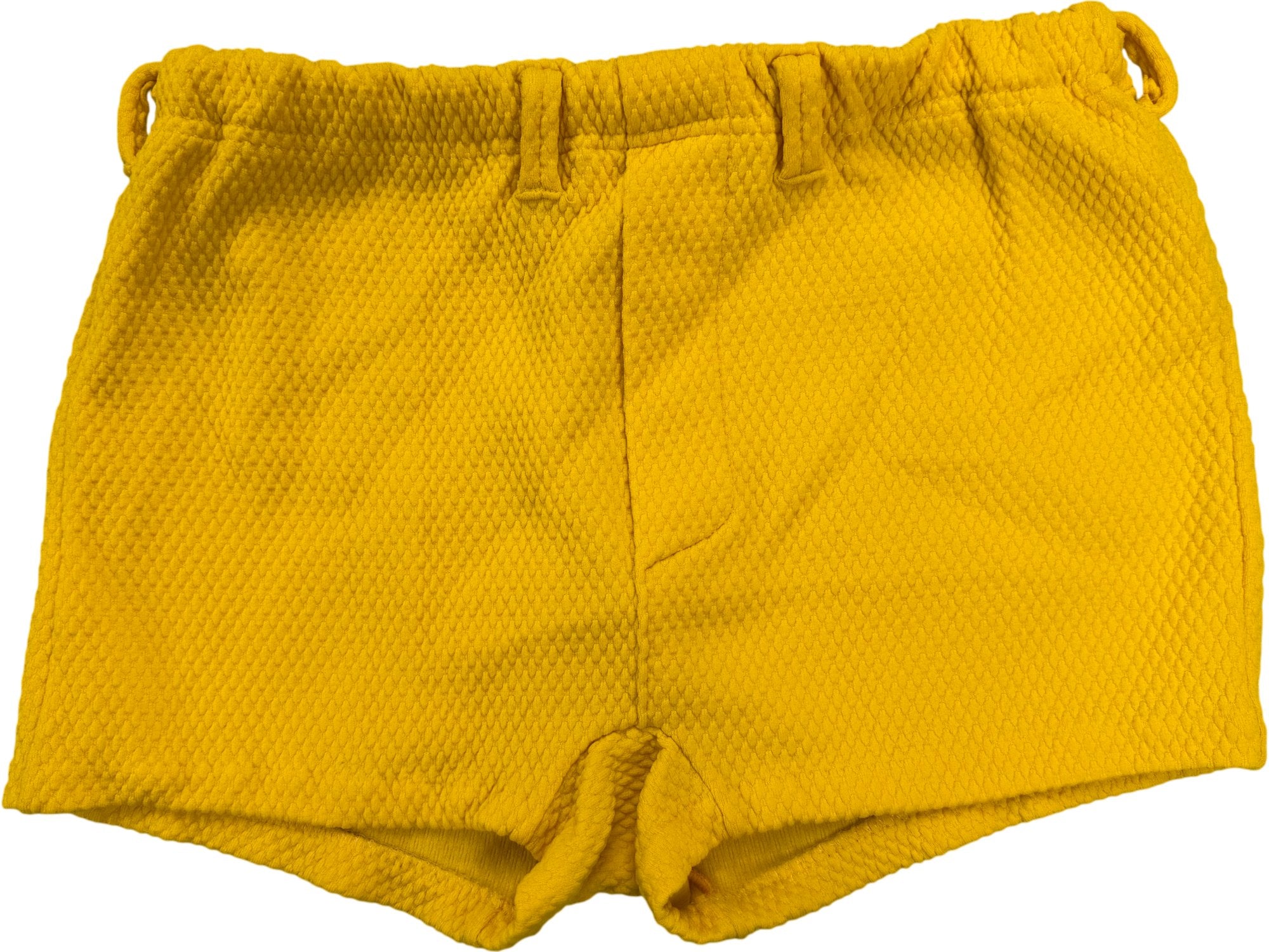 Textured Yellow Shorts