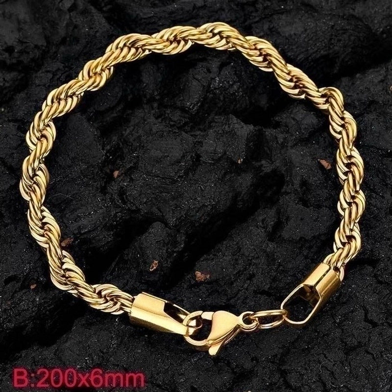Minimalist Twist Stainless Steel 18K Gold Plated Bracelets In Bulk