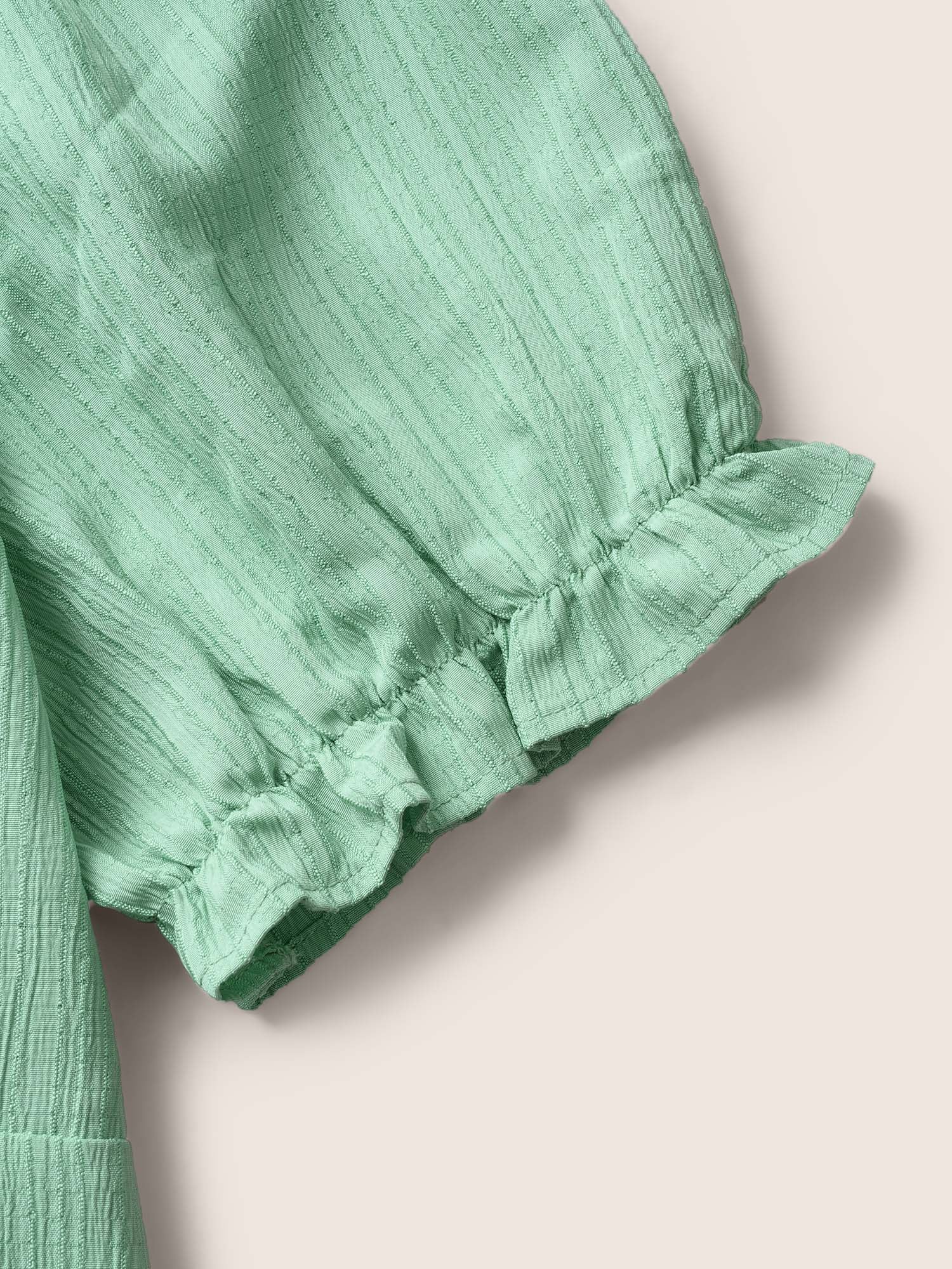 Heart Neckline Drawstring Ruffle Layered Hem Dress