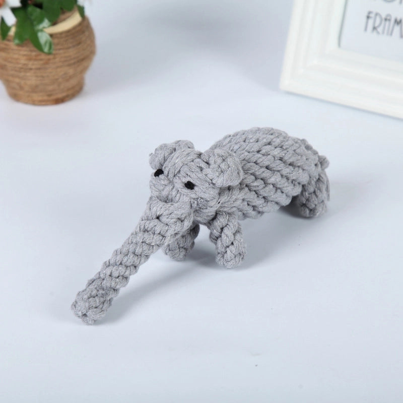 Cute Woven Animal Cotton Rope Molar Cat And Dog Toys