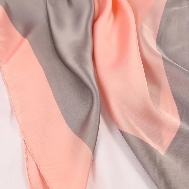 2 Pieces Women'S Ig Style Minimalist Color Block Flower Satin Silk Scarf
