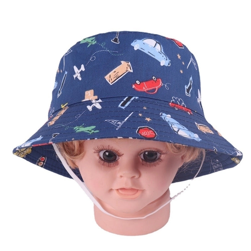 Children Unisex Basic Color Block Bucket Hat