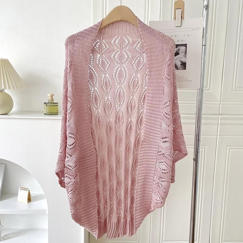 Women's Sweet Solid Color Knit Shawl