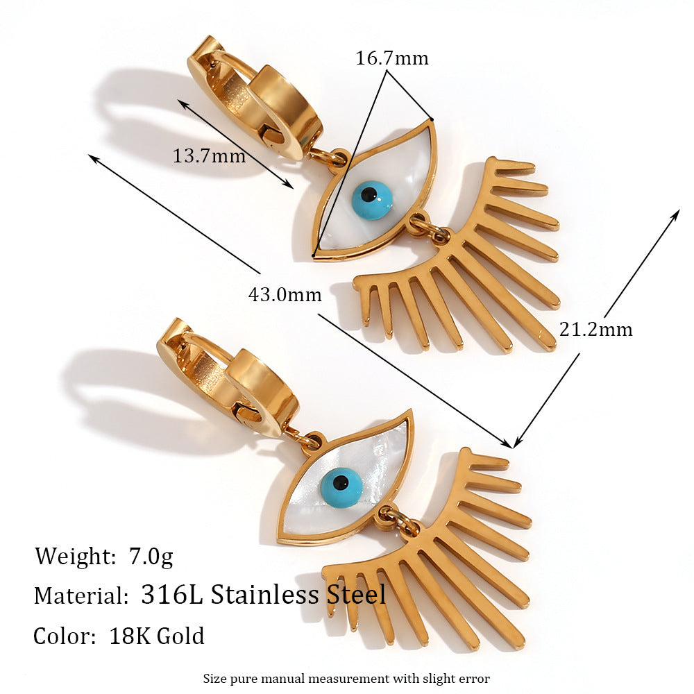 Fashion Circle Geometric Stainless Steel 18K Gold Plated Earrings