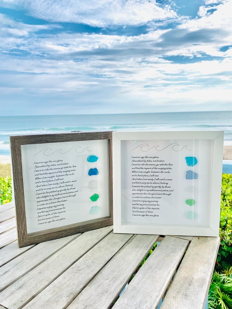 ❤️Handmade Large Sea Glass Poem