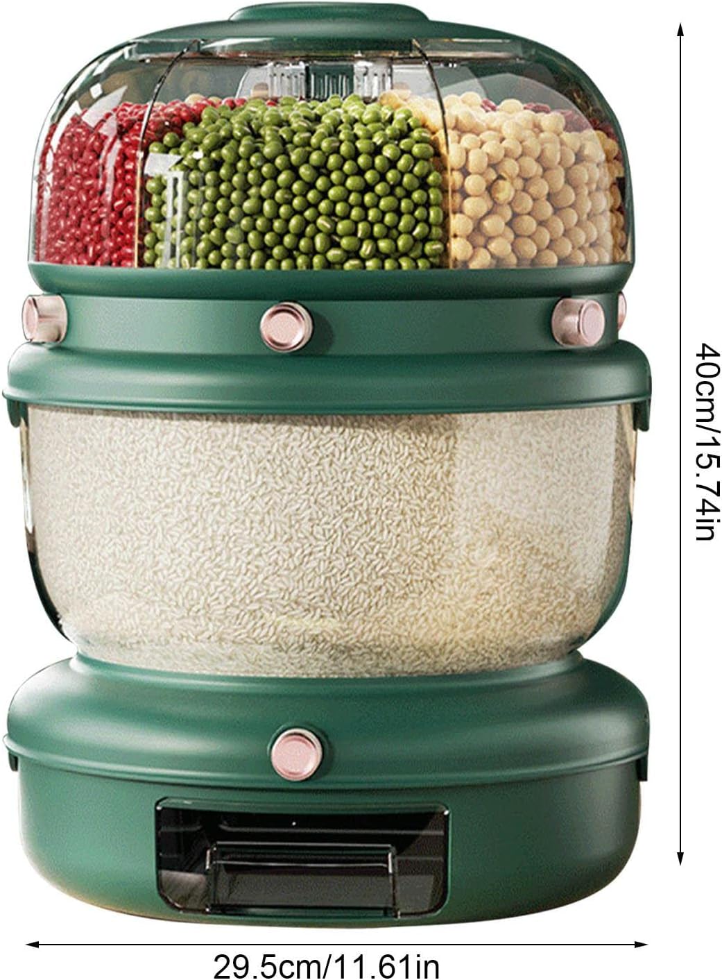 Rotatable Rice Dispenser - Rice Storage Container. Household Grain Dispenser Bucket