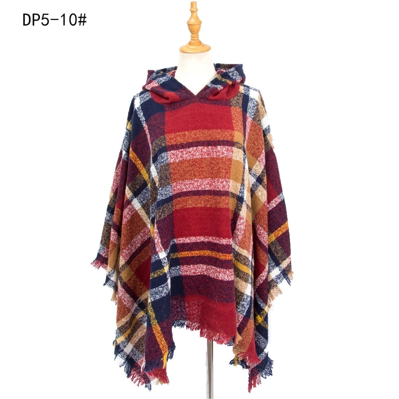 Women's Streetwear Plaid Polyester Tassel Shawl