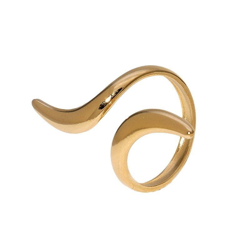 Open Ring Minimalist Stripe Geometric Stainless Steel Electroplating Rings