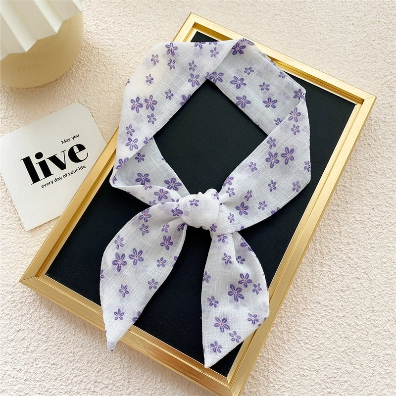 Fashion Printing Streamer Narrow Silk Scarf