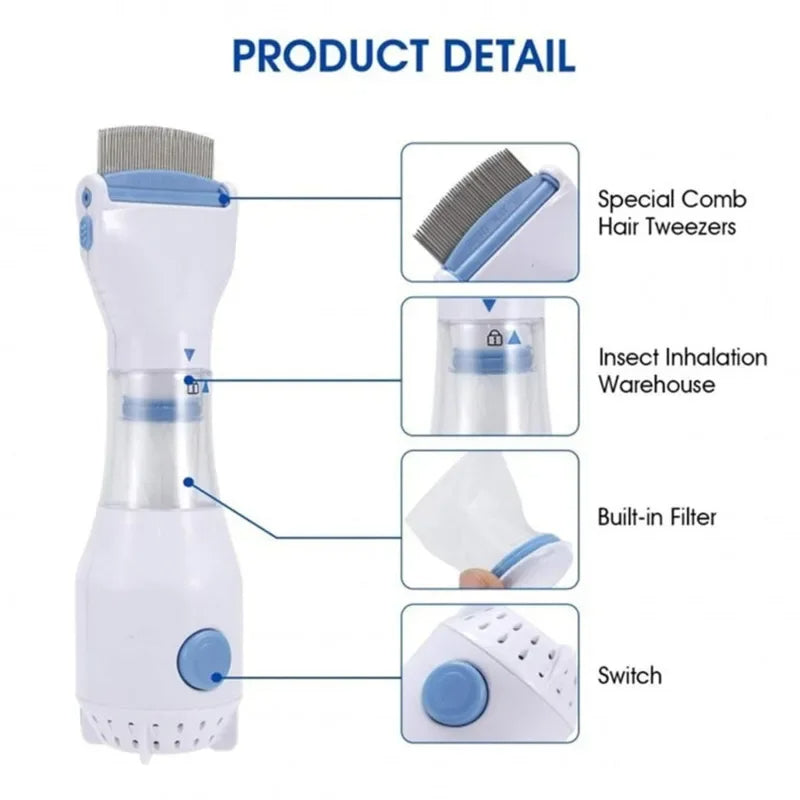 Electric Anti Lice Comb 3 in 1 Multifunctional Flea Removal Killer.