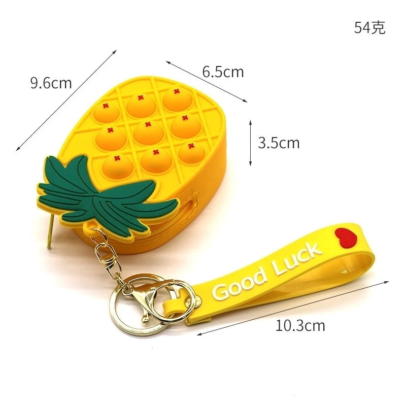Unisex Fruit Silica Gel Zipper Coin Purses