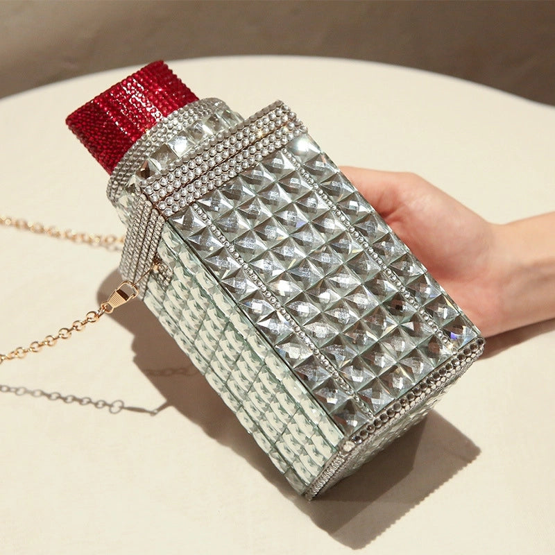 Women's Small Plastic Geometric Elegant Square Lock Clasp Chain Bag