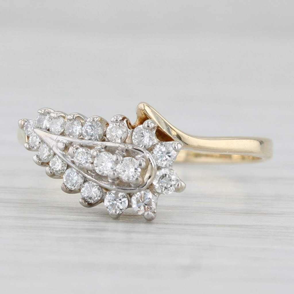0.33ctw Diamond Paisley Ring 14k Yellow Gold Size 8