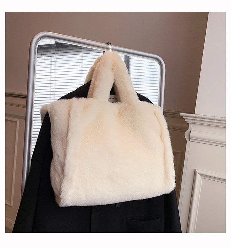 Winter New Mao Mao Bag Women's Bag Large Capacity Women's Shoulder Crossbody Bag Portable Tote Plush Bag