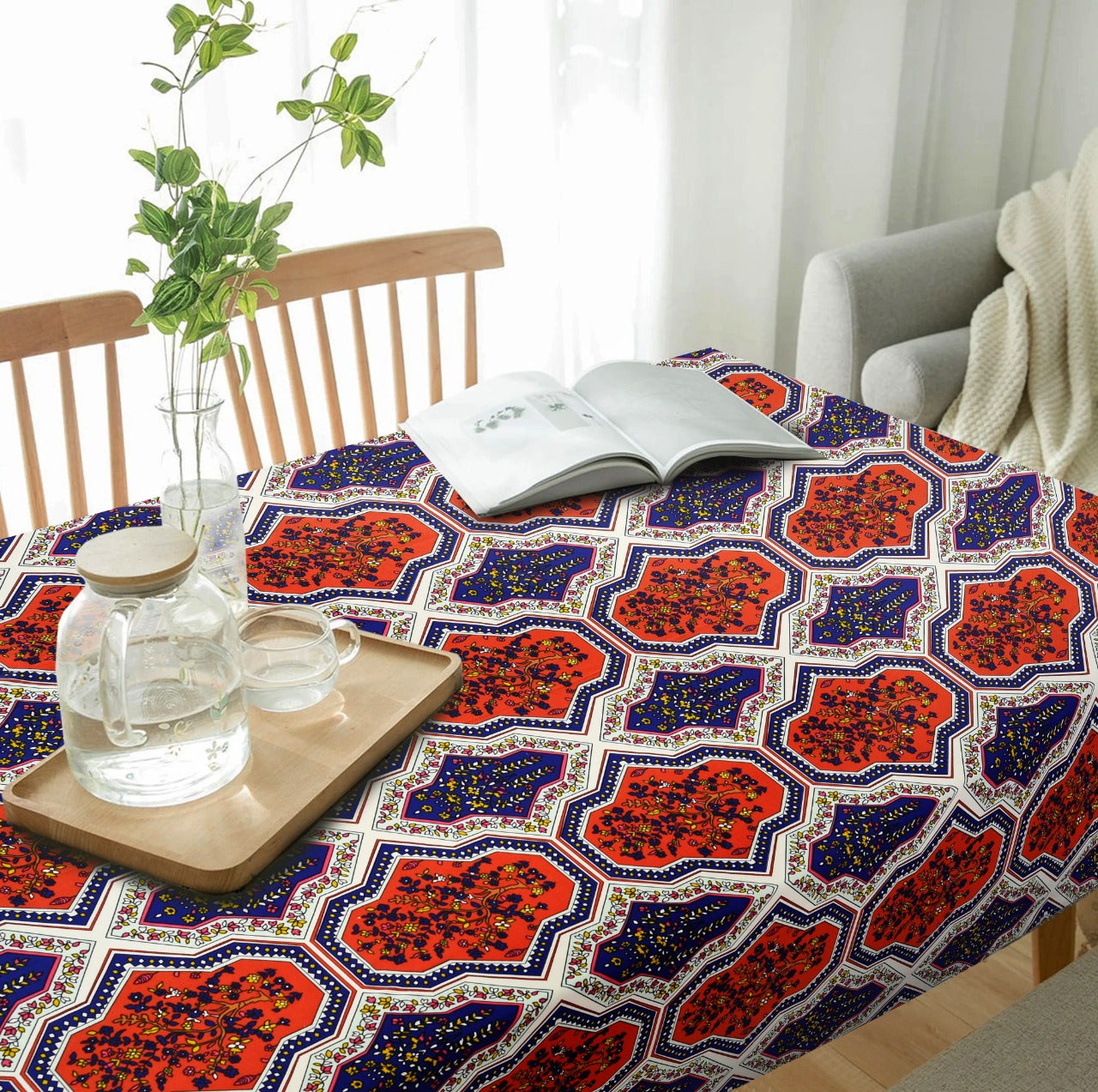 6 & 8 Seater Digital Printed Table Cover(4535)-TB33