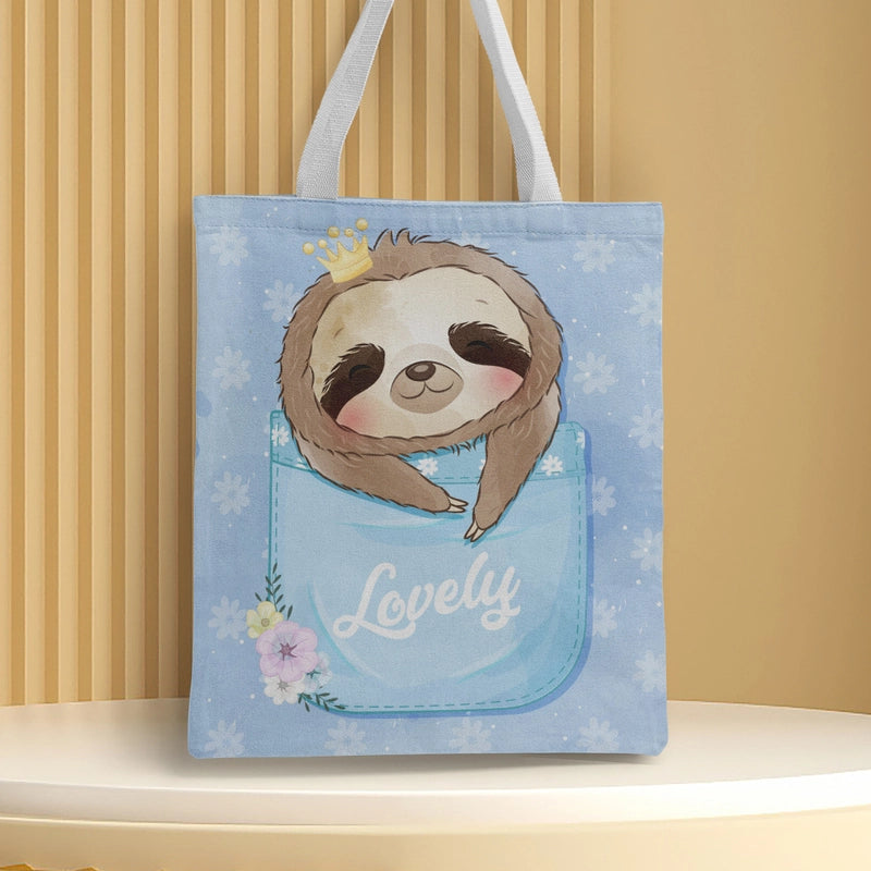 Women's Medium Canvas Animal Basic Classic Style Square Open Canvas Bag