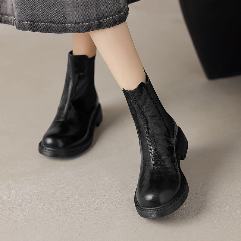Classic British Leather Chelsea Boots For Women In Black/Brown