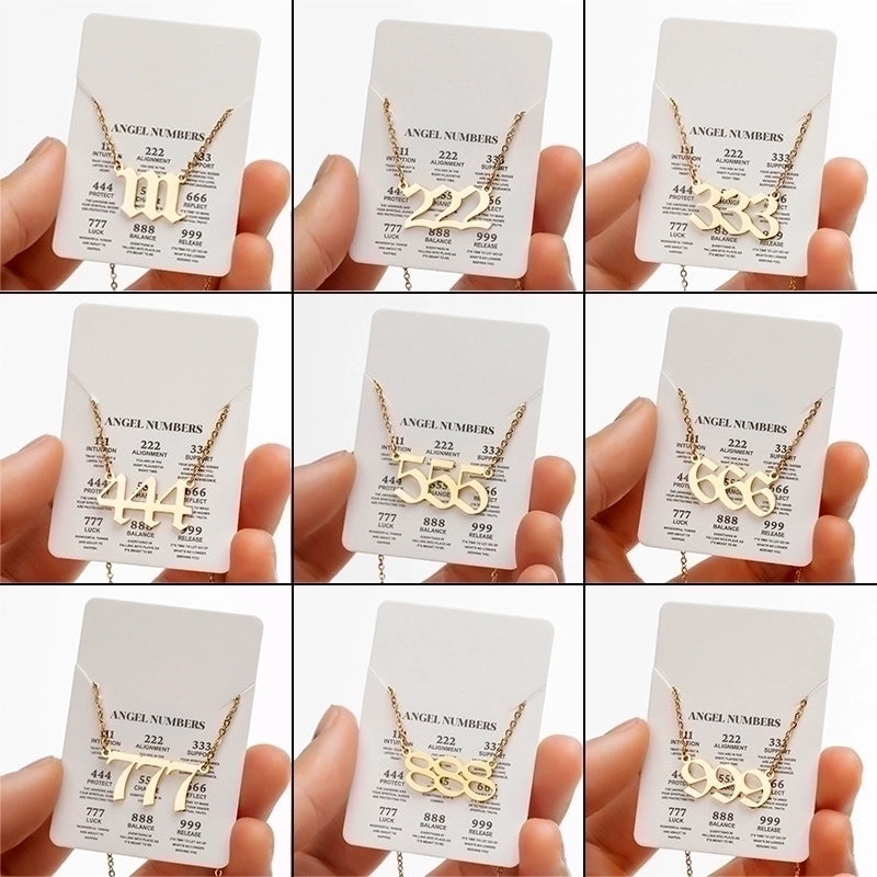 Hip-hop Number Stainless Steel Necklace Plating Stainless Steel Necklaces