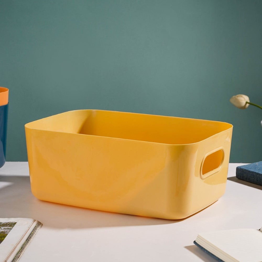 Essentials Storage Basket Yellow Set Of 2 11 Inch
