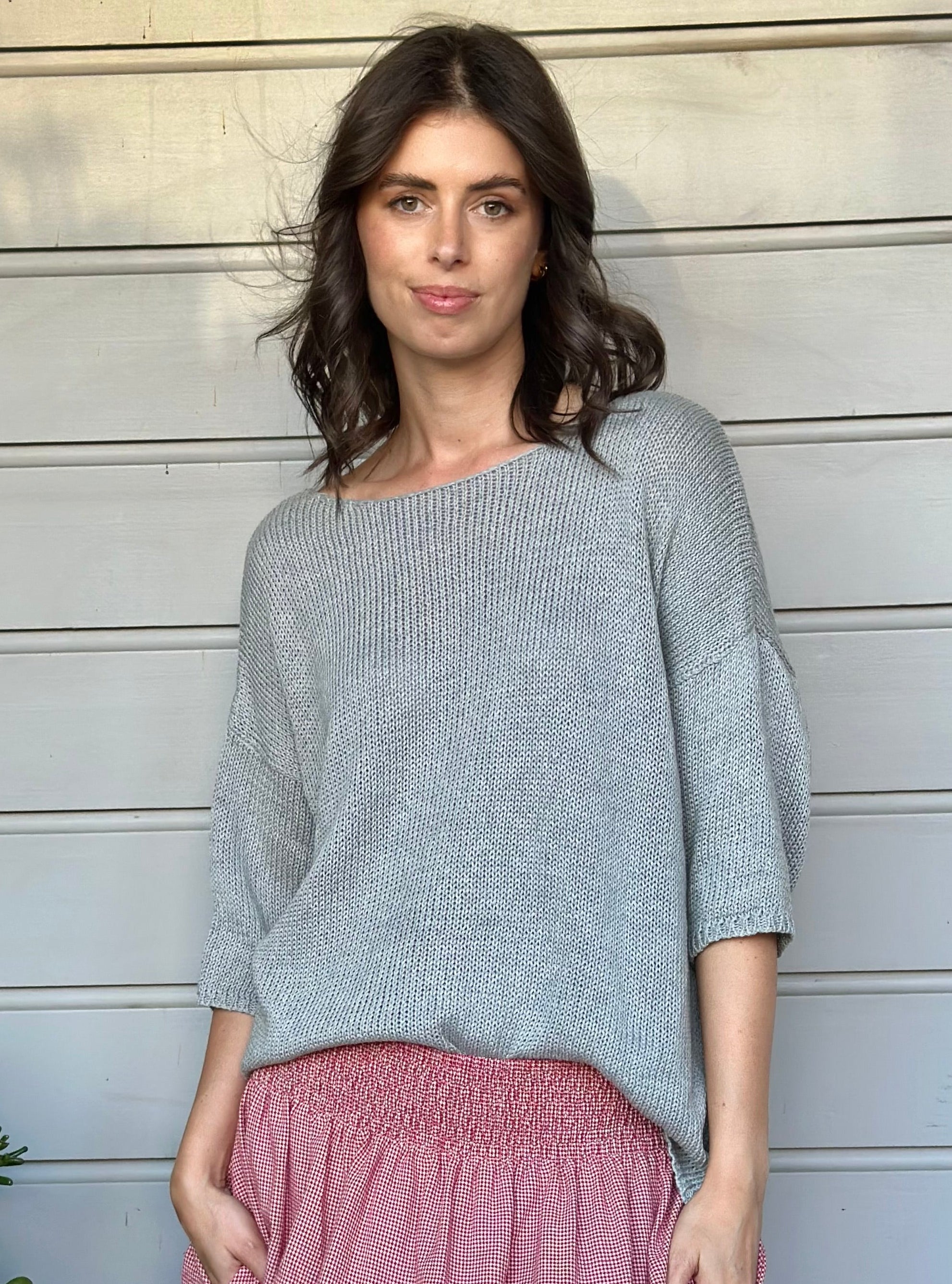 top - pebble cotton knit