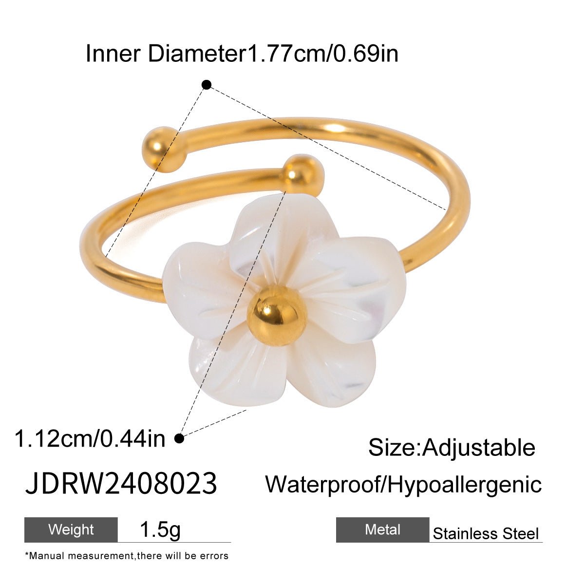 Stainless Steel Flower Ring Female Niche Design Ring Titanium Steel Jewelry Bracelet Rings