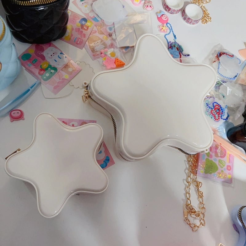 Women's Small PVC Solid Color Cute Classic Style Pentagram Zipper Jelly Bag