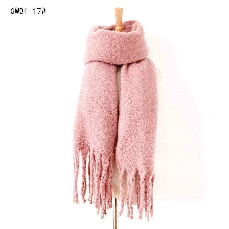 Women's Vintage Style Solid Color Polyester Scarf