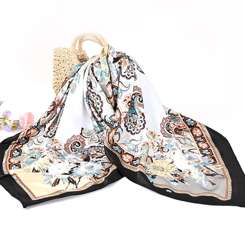 Women's Casual Vintage Style Ethnic Style Paisley Satin Printing And Dyeing Silk Scarf