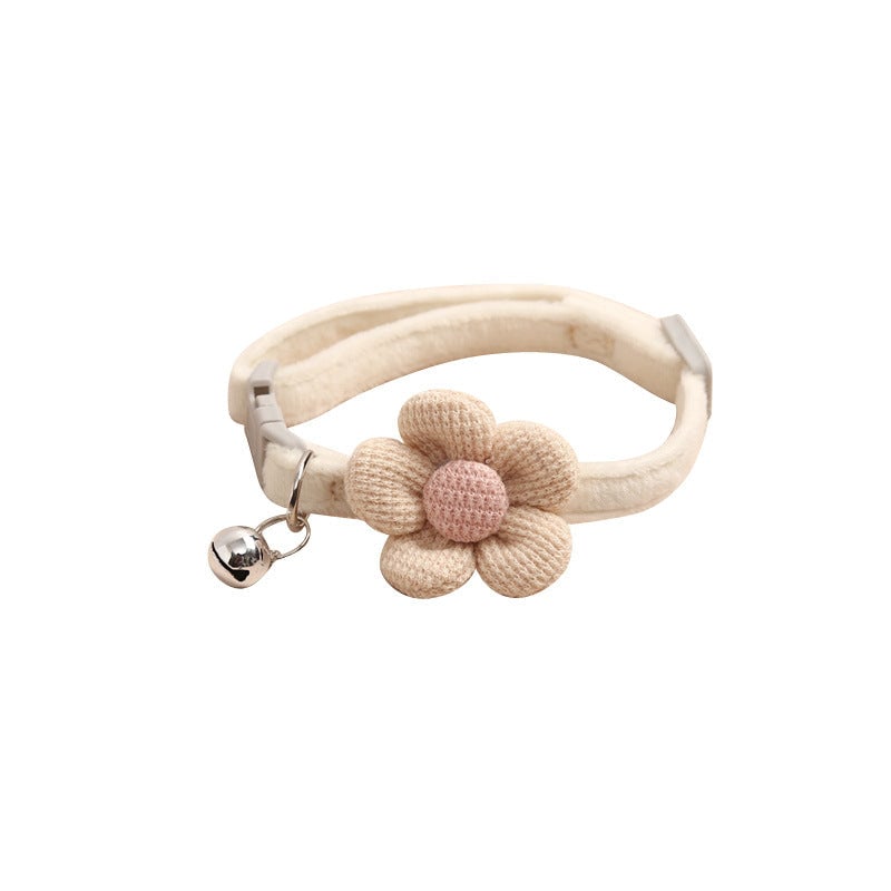 Flower Pattern Bell Dog Cat Collar