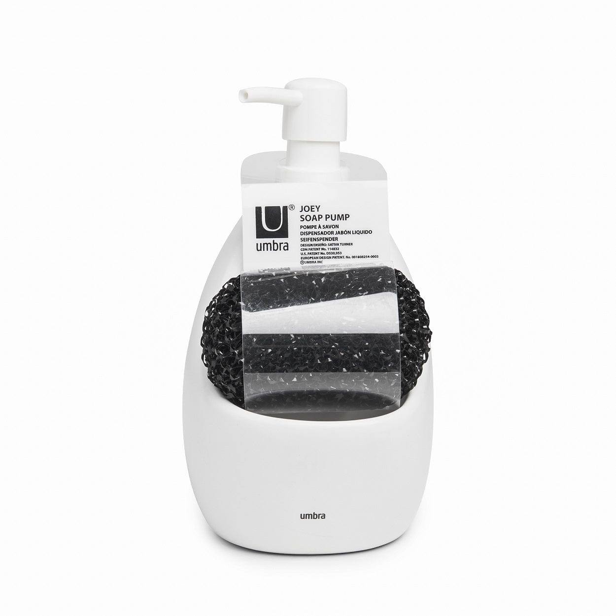 Joey Kitchen Soap Pump with Scrub - White