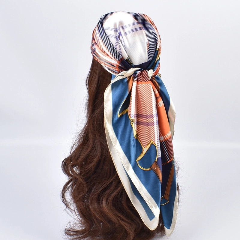 Women's Fashion Lattice Satin Silk Scarves
