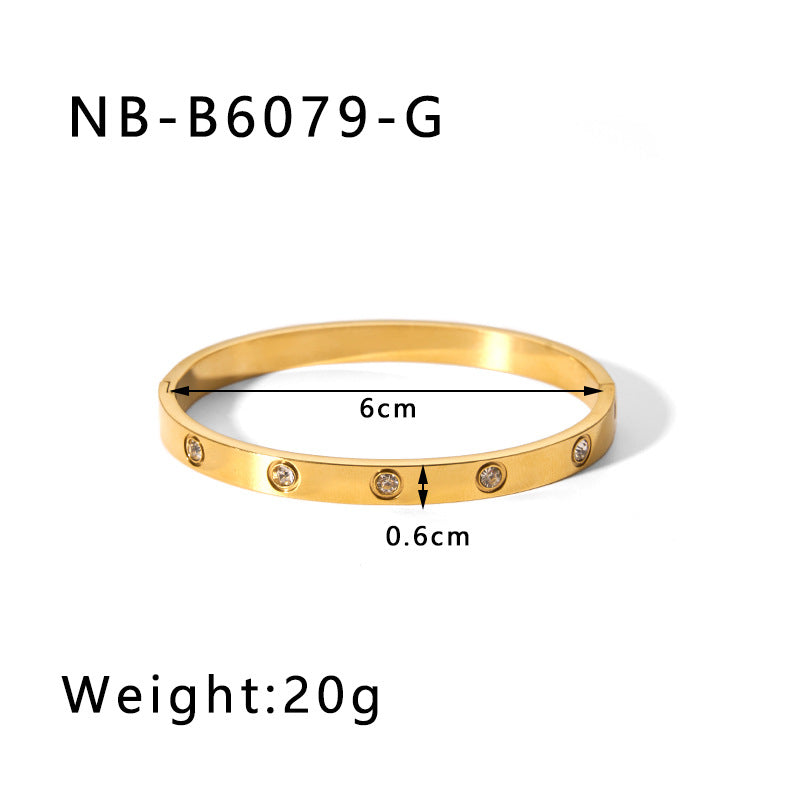 IG Style Pentagram Square Heart Octagram Stainless Steel Electroplating Bangles