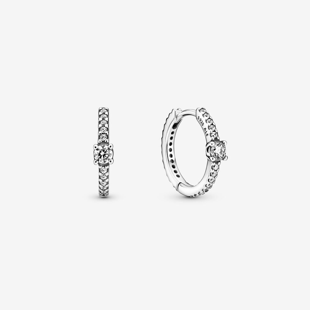 Sparkling Hoop Pandora Earrings