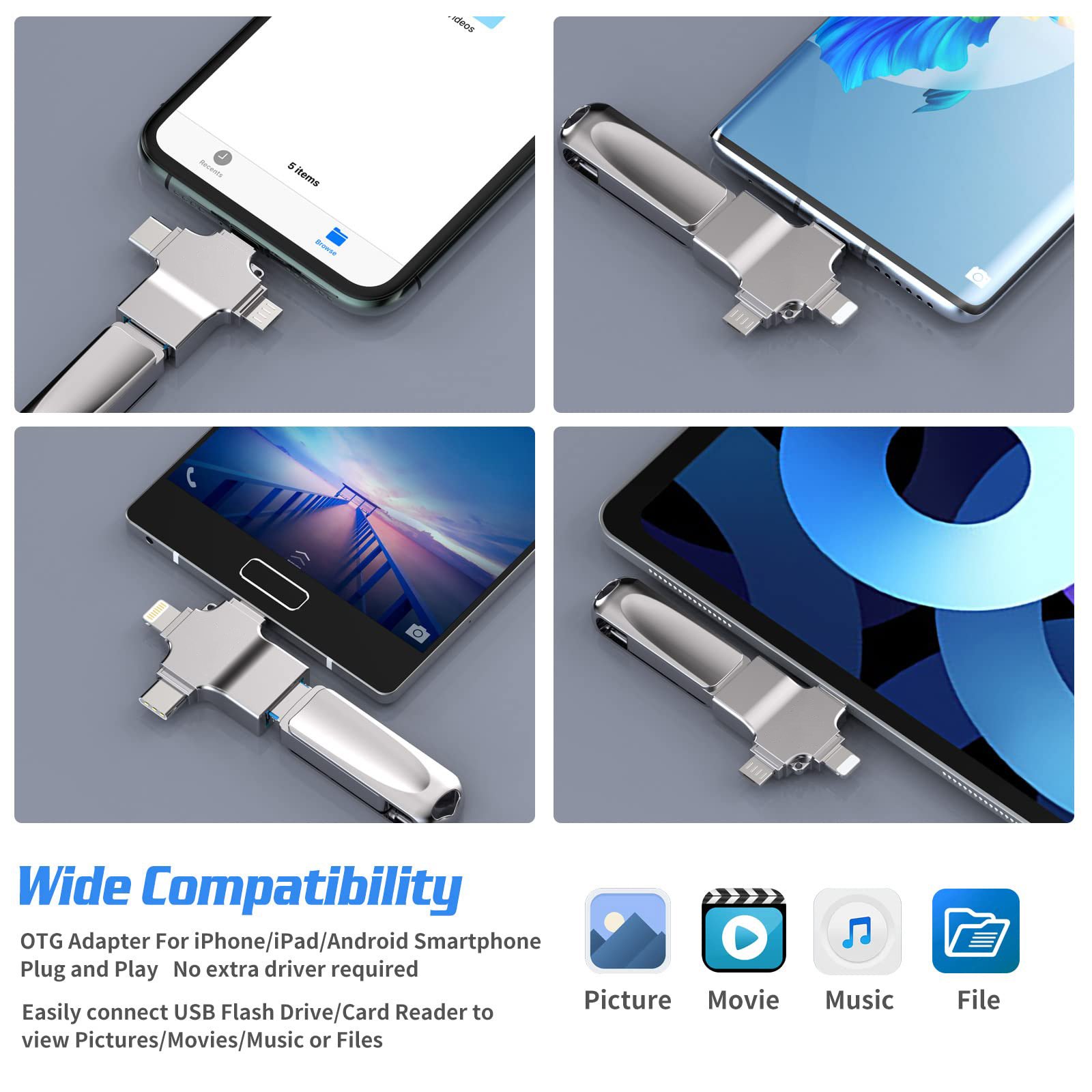 3 in 1 OTG Multifunction Converter