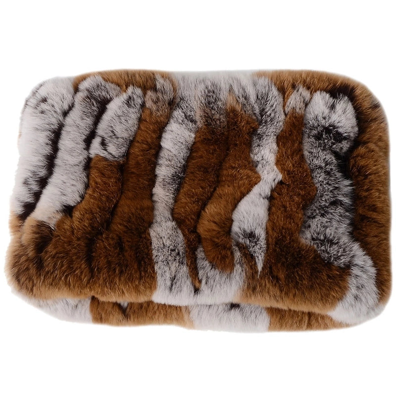 Rex Rabbit Hair Knitted Neck Neck Women's Winter Thickened Encryption Warm Fur Scarf High Elastic Headgear Headband