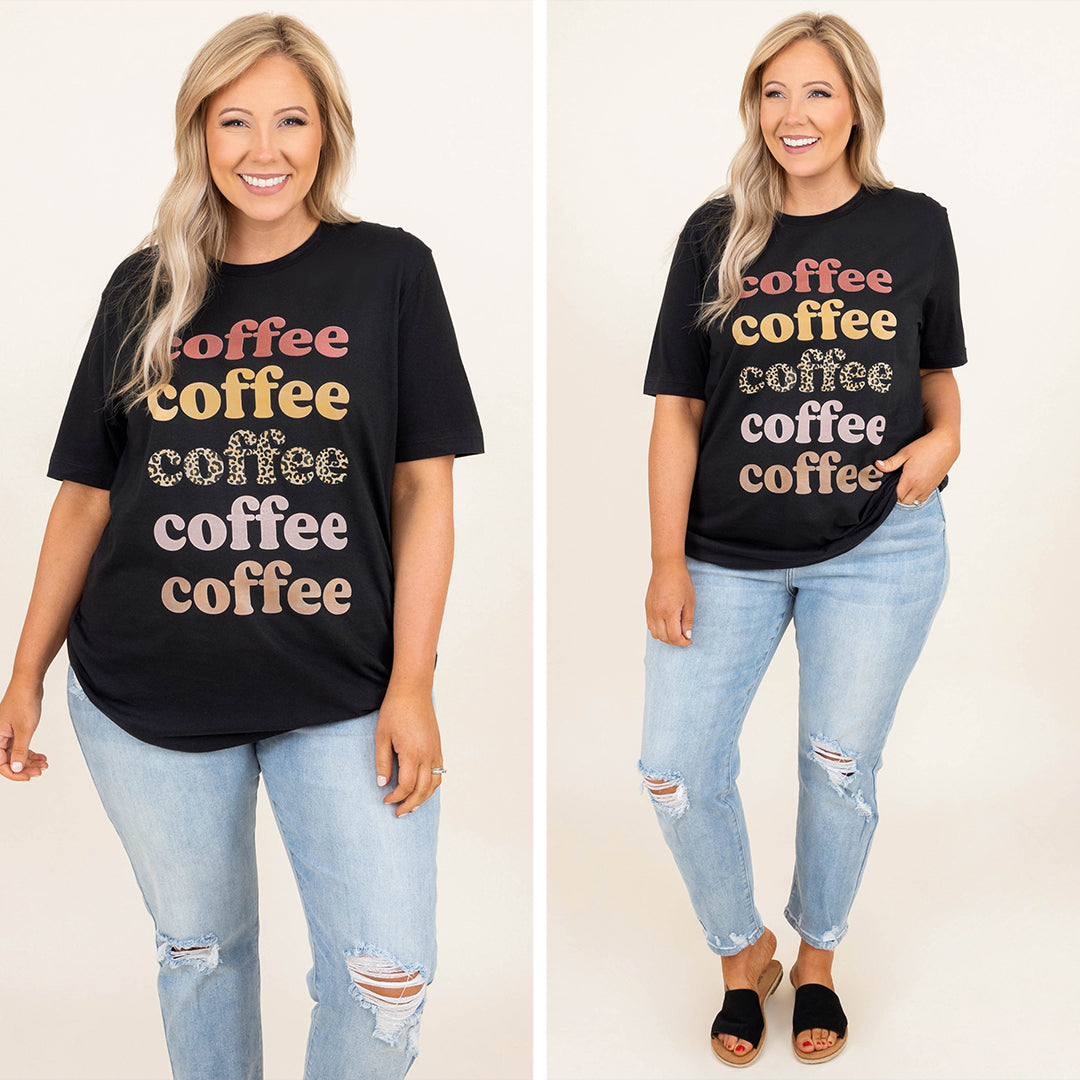 Coffee Lover Tee. Vintage Black