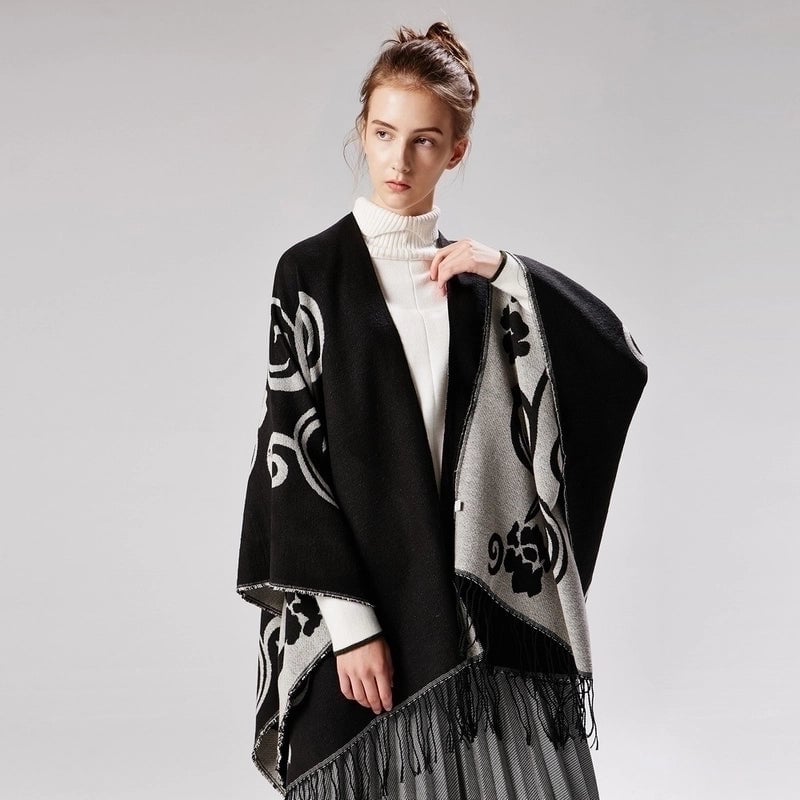 Women's Streetwear Flower Imitation Cashmere Shawl