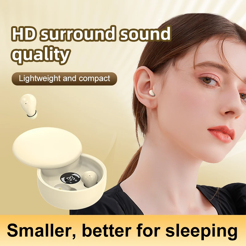 New mini headphones 5.4 wireless bluetooth earphones sleeping headset with mic noise reduction bass sport earbuds for smart phone