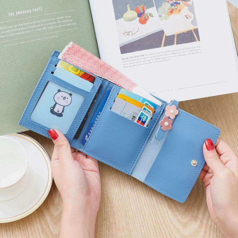 Women's Solid Color Pu Leather Flip Cover Wallets