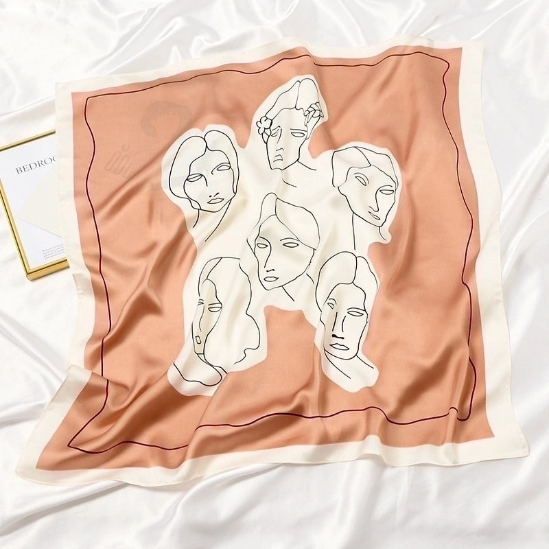 Women's Sweet Geometric Satin Silk Scarf