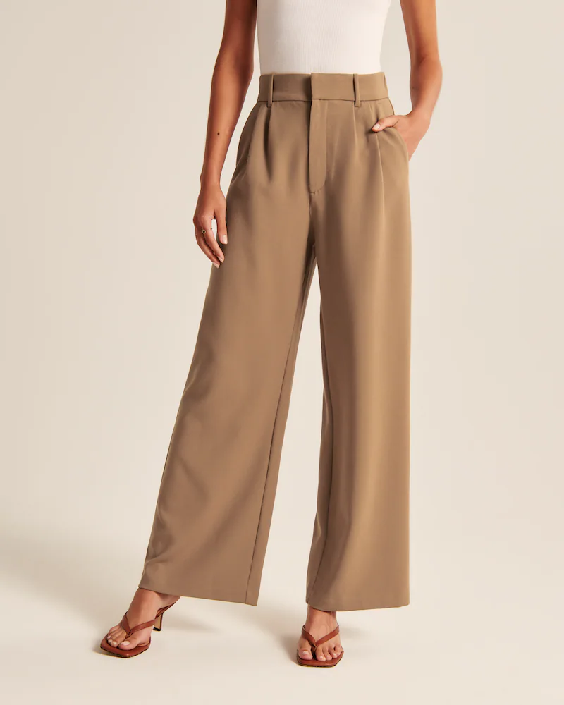 Icy Tailored Crepe Wide-Leg Pants