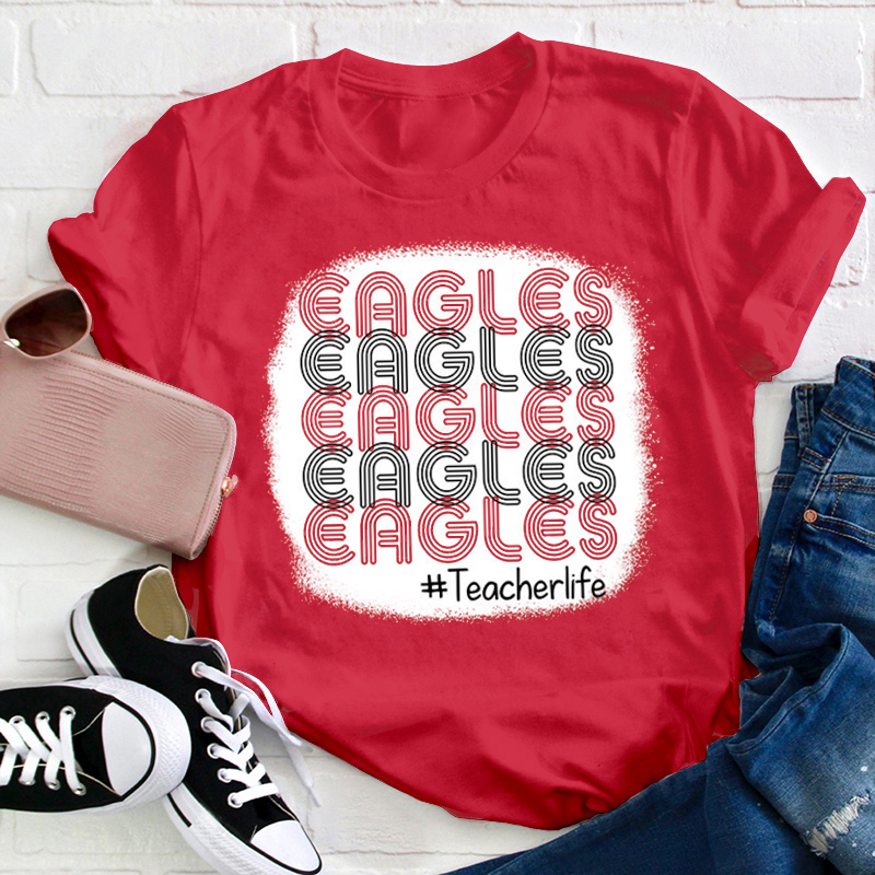 Personalized Colored Lines Letter Teacher T-Shirt