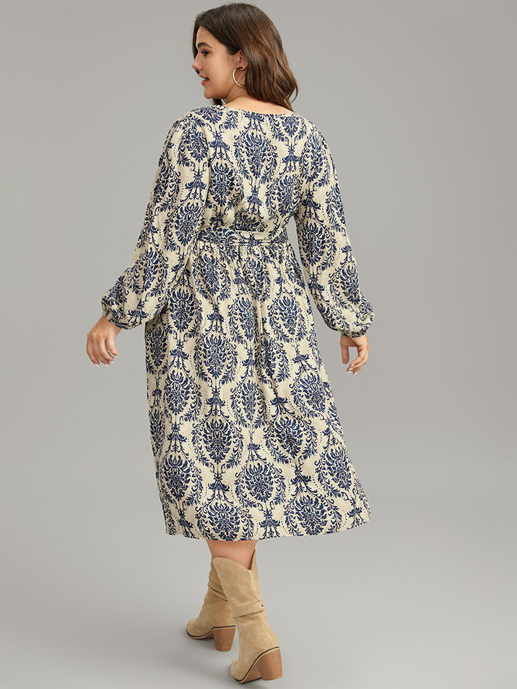 Supersoft Essentials Boho Print Elastic Waist Belted Dress