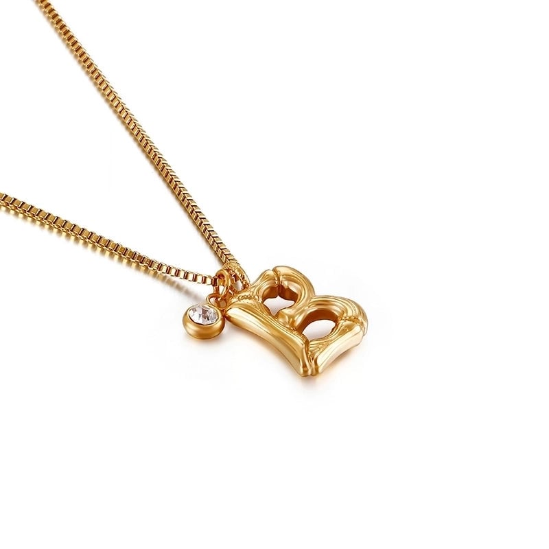 Titanium Steel 18K Gold Plated Minimalist Commute Patchwork Letter Necklace