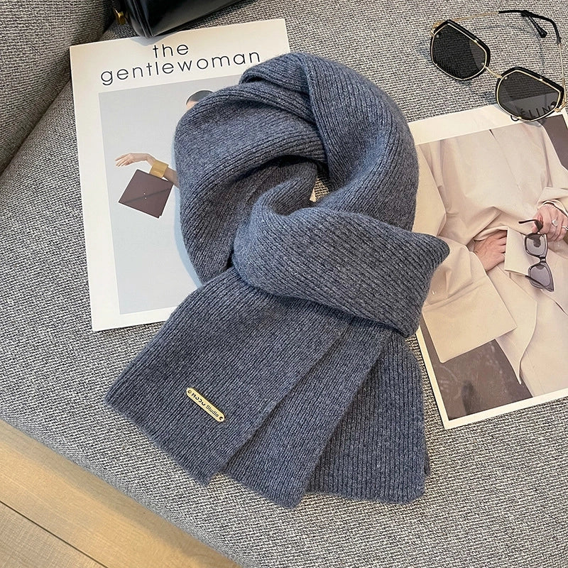Unisex Elegant Business Basic Solid Color Fleece Scarf