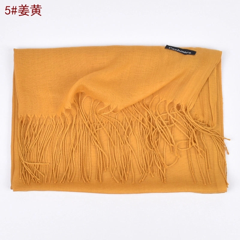 Women's Fashion Tassel Solid Color Imitation Cashmere Winter Scarves