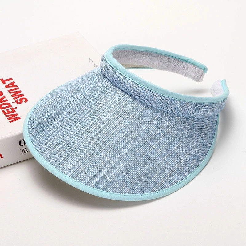 Women's Minimalist Solid Color Flat Eaves Straw Hat