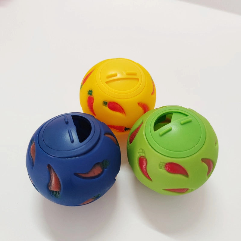Dog Leakage Ball Toy Hamster Rabbit Slow Feeding Toy Ball Carrot Pattern Enhance Pet Appetite