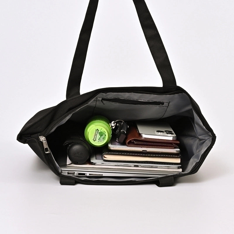 Women's Medium Canvas Letter Classic Style Square Zipper Shoulder Bag